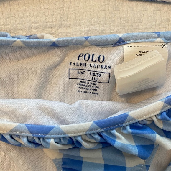 Polo Ralph Lauren Blue Checkered Kids Swim Set - Picture 2 of 2